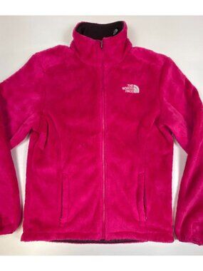 The North Face Women S Pink Osito Full Zip High Pile Fleece Jacket Soft Warm